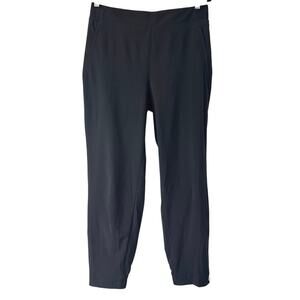 Athleta Womens 10 Black Pull On Travel Pants Ankle Zip Zip Pocket Stretch